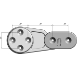 Tischplattenverbinder RAMTI, Bohrbild 32 mm, Kunststoff grau/Zink Druckguss