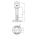 Trennwandsttze U-frmig, Bodenabst. 102mm, Lichte Breite 40 mm, silber eloxiert