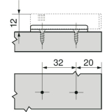 BLUM BLUMOTION Adapterplatte gerade, Kunststoff RAL 7036 platingrau