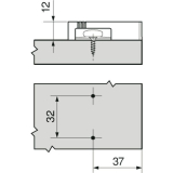 BLUM BLUMOTION Kreuzadapterplatte, Kunststoff RAL 7036 platingrau