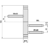 Trband Design V 3420 WF BASIC,Band  15mm,Bandhhe 104mm, Stahl vernickelt matt