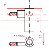 Trband Rahmenteil INCANTO 3-tlg. gekrpft,links,Bandh. 38,5 mm,Stahl vernickelt