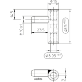 Trband Rahmenteil SCH 27-38, links, Bandhhe 48,5 mm, Stahl vernickelt