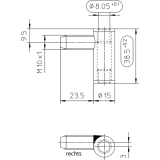 Trband Rahmenteil SCH 27-37, links, Bandhhe 38,5 mm, Stahl vernickelt