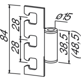Trband Rahmenteil VX 11.304, Bandhhe 38,5 mm, Stahl verzinkt