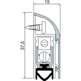 Trdichter 1750, Breite 15 mm, Hhe 37,5 mm, Lnge 730 mm, Aluminium natur