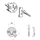 UWG-Verbinder, � 30 mm, Einlasstiefe 4,5 mm, Stahl verzinkt