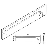 Standard Umlenkbogen zum Anschrauben, Kunststoffgleitprofil transparent