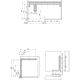VAUTH-SAGEL PREMEA WACO Artline Eckauszug li., KB900, silber/MDF grau/Glas sat.