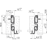 FULTERER FR 6500 Rollschubfhrung - Vollauszug, Lnge 500 mm, wei pulverbesch.
