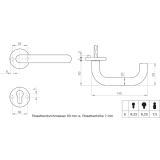 GRUNDMANN Wechselgarnitur WG 1754/WG4 M m. Rosetten PZ, VK 9, Edst. matt
