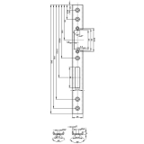 Schlie�blech U-f�rmig Falle und Riegel, rechts, 245 x 24 x 6 mm, Edelstahl