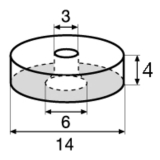 QuickClick Basisteil zum Anschrauben  50 mm, Hhe 5 mm, Kunststoff schwarz