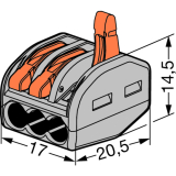 Verbindungsklemme WAGO 222 5x4Qmm grau mit Bettigungshebel