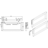 Wandkonsole - Handtuchhalter, Hhe 200 mm, Tiefe 480 mm, chrom glanz