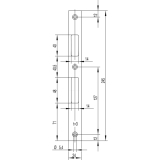 Schlie�blech flach Falle und Riegel, 245 x 24 x 3 mm, Edelstahl