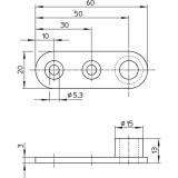 Stangenfhrungsplatte 9653 fr Rundstange  10 mm, Stahl verzinkt