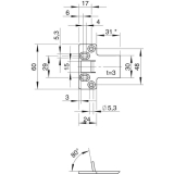 Stangenschlieblech P645, fr Verriegelung nach oben, 24 x 60 x 3 mm, Edelstahl