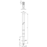 Treibriegelstange hohl 9648 1500 mm, fr oben, Stahl verzinkt