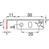 Winkelschlieblech 30x11x11 mm, verzinkt