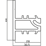 Wall Sys Zwischenprofil zum Einlassen, Lnge 3000 mm, Aluminium natur eloxiert