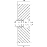 Wall Sys Zwischenprofil zum Einlassen, Lnge 3000 mm, Aluminium natur eloxiert