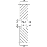 Wall Sys Zwischenprofil zum Verschrauben,Lnge 3000 mm,Aluminium natur eloxiert