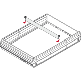 HETTICH SYSTEMA TOP 2000 Zwischensteg, Einbaubreite 392 mm, Alu-Finish