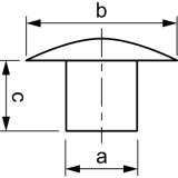 Abdeckstopfen fr Bohrloch  7mm Polyethylen schwarz