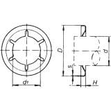 Achsenklemmring ohne Kappe 12 mm Federstahl brniert