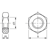 DIN 934/ 8 1/4 UNC verzinkt zllige Sechskantmutter mit Regelgewinde