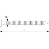 Ankernagel 4.0x 50 verzinkt mit Zulassung (Kammnagel)