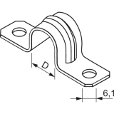 Befestigungsschelle 28 mm verzinkt mit zwei Befestigungslcher