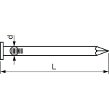 MMK 2.0x25 Stahlnagel Eisen gehrtet, geblut mit berzogenem Messingkopf