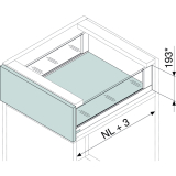 BLUM LEGRABOX free SET H C, TIP-ON, 40kg, NL 400, Oriongrau