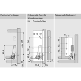 BLUM Tandembox antaro R�ckwandhalter H�he B, grau