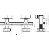 Fhrungsleistenset fr Sockellade Lnge 470 mm, Aluminium