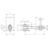 Anschweitorband verstellbar, Lnge 119 mm, Edelstahl V2A