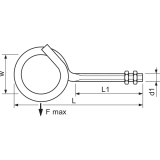 Deckenhaken mit metrischem Gewinde M10x140 verzinkt-blau