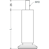 Dekorfu Fu  30 mm, Lnge 100 mm,Aluminium matt geschliffen,klar matt lackiert