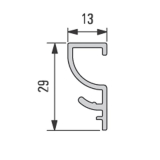 Design Alu-Sockelprofil oben 5000 mm, Edelstahl Effekt