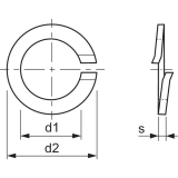 DIN 127A M30 verzinkt Federring mit aufgebogenen Enden