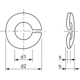 DIN 128A M 8 verzinkt Federring gewlbt