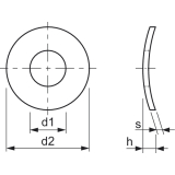 DIN 137A M 6 verzinkt Federscheibe gewlbt