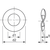 DIN 137B M10 verzinkt Federscheibe gewellt
