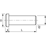 DIN1434A 10x 30 H11 blank Bolzen mit kleinem Kopf ohne Splintloch