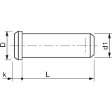 DIN1444 12H 11x32 blank Bolzen mit Kopf ohne Splintloch