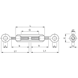 DIN1480 M 8 verzinkt Spannschloss mit sen