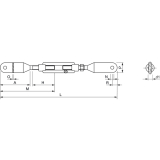 DIN1480 M20 verzinkt Spannschloss mit Blattschrauben
