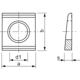DIN 434 M20 verzinkt Scheibe f�r U-Tr�ger Neigung 8 %